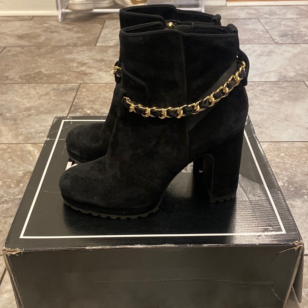 Karl Lagerfeld Lark Black Suede Bootie